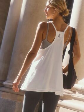 Free People White Racerback Tank - Relaxed Fit